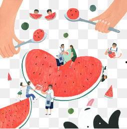 创意插画吃瓜,创意插画中的奇幻食趣之旅  第2张